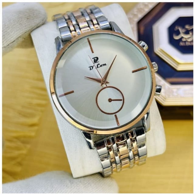 D'Lon Men's Luxury Analog Watch – Two-Tone Elegance